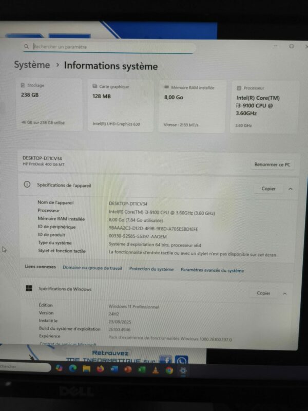 Tour HP ProDesk 400 G6 reconditionné – Image 2