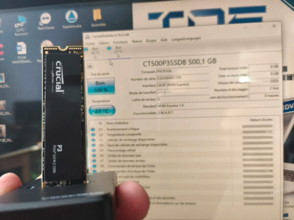 Nvme Crucial P3 500Go NEUF – Image 2