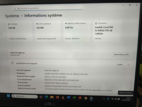 Ordinateur portable Dell latitude 5400 de 14 pouces reconditionné – Image 2