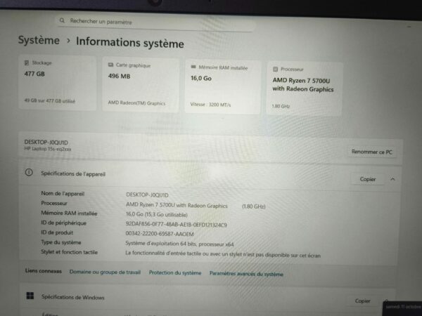 Ordinateur portable HP 15S-eq209nf reconditionné 15.6 pouces – Image 2