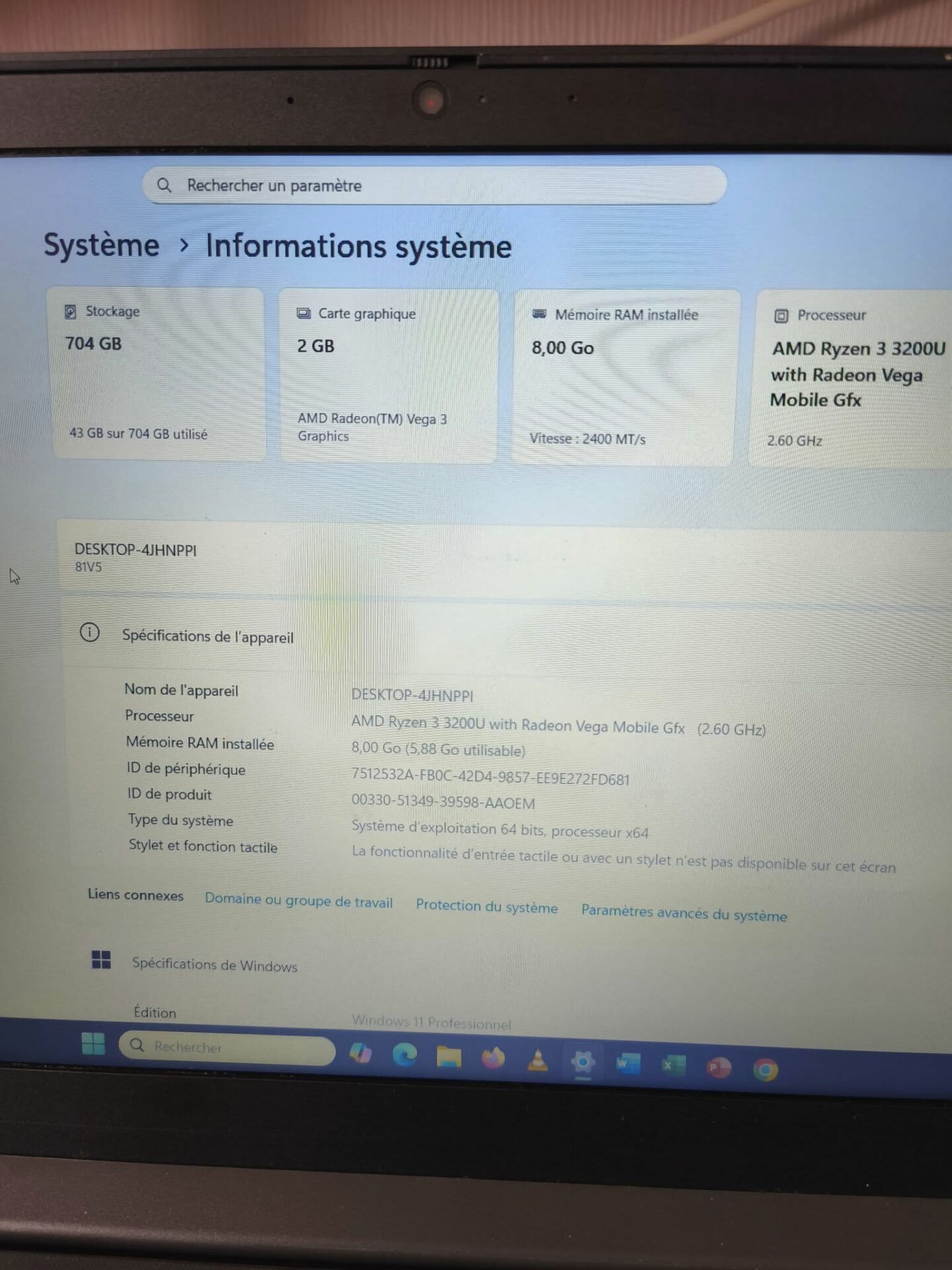 Tof Informatique Ordinateur portable Lenovo Ordinateur portable Lenovo V155 15,6" – Reconditionné – Ryzen 3 / SSD + HDD / Windows 11 Pro Ordinateur portable Lenovo V155 15,6" – Reconditionné – Ryzen 3 / SSD + HDD / Windows 11 Pro – Image 2