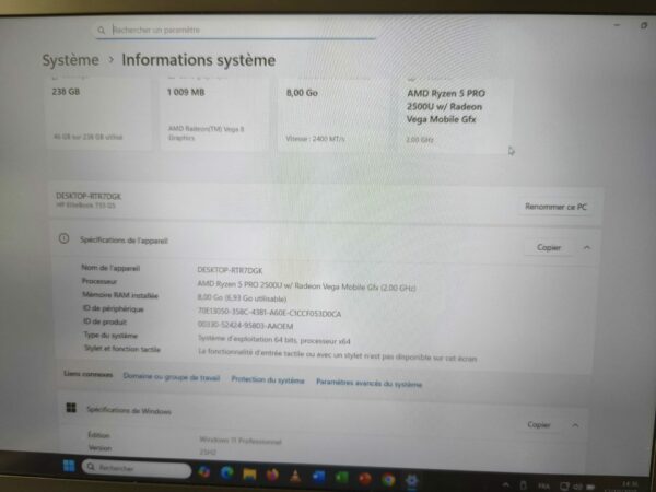 Ordinateur portable HP EliteBook 755 G5 de 15,6 pouces reconditionné – Image 2