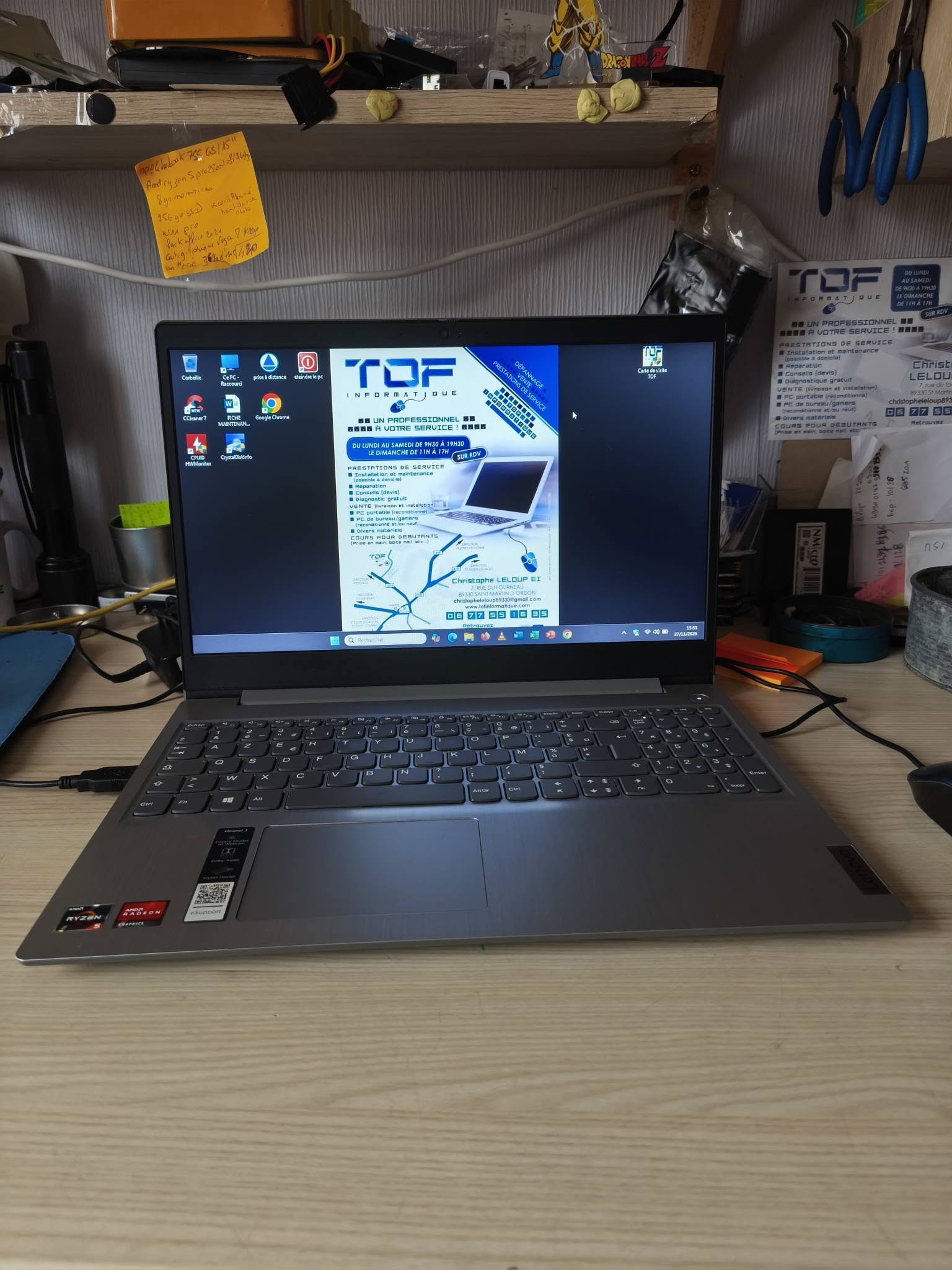 Tof Informatique Ordinateur portable Lenovo IdeaPad Ordinateur portable Lenovo IdeaPad 3 15,6 reconditionné – Ryzen 5, SSD + 1 To, Vega 8 Ordinateur portable Lenovo IdeaPad 3 15,6 reconditionné – Ryzen 5, SSD + 1 To, Vega 8