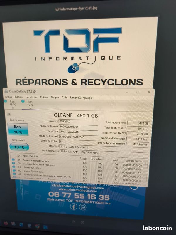 Tof Informatique SSD Oleane BX1000 480 Go SSD Oleane BX1000 480 Go Reconditionné SSD Oleane BX1000 480 Go Reconditionné – Image 3