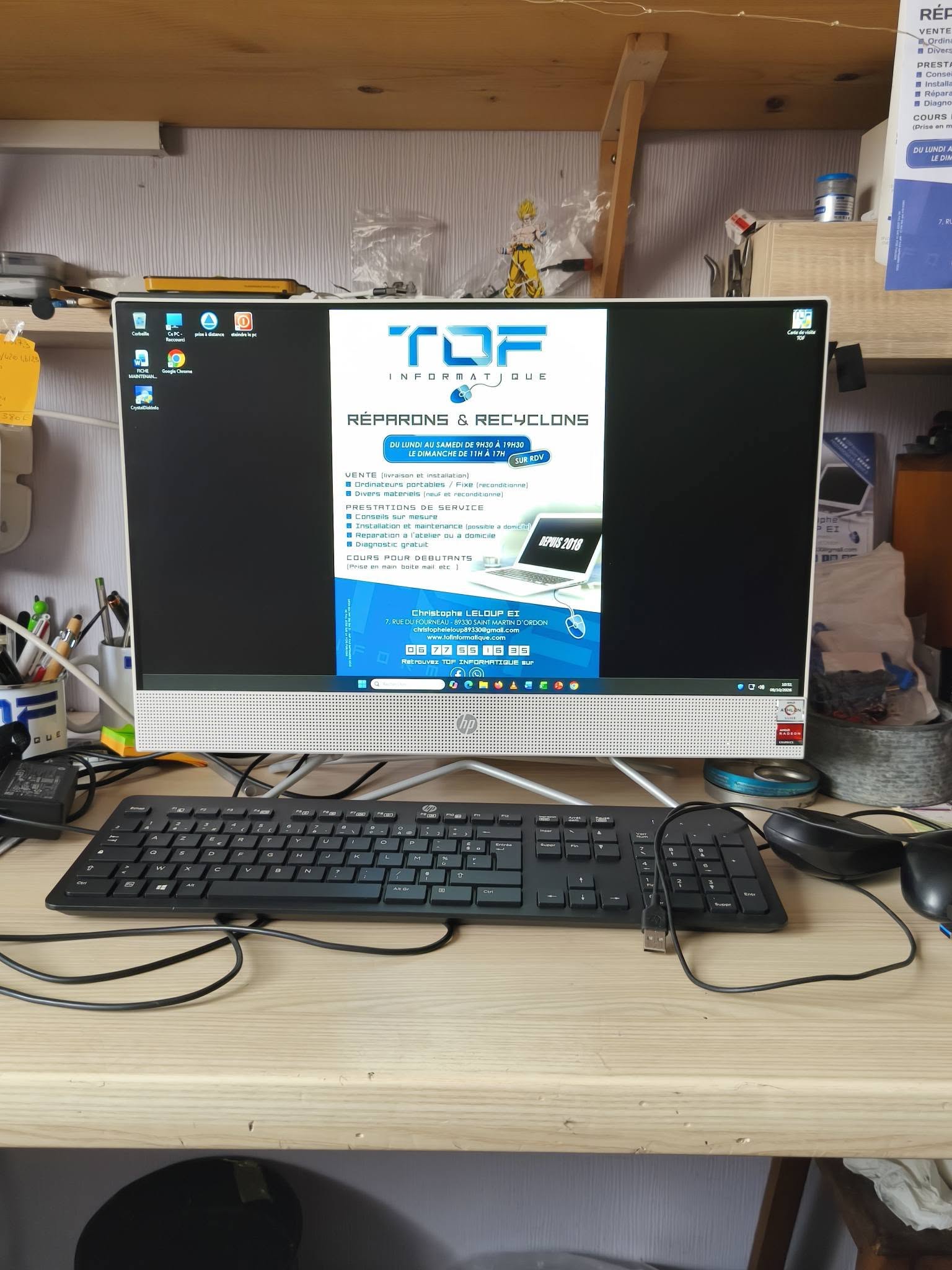Tof Informatique HP tout-en-un reconditionné 22 HP tout-en-un reconditionné 22-df0010nf HP tout-en-un reconditionné 22-df0010nf